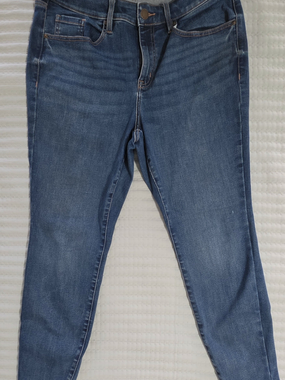 Lane Bryant Blue Skinny Jeans with Subtle Whiskering